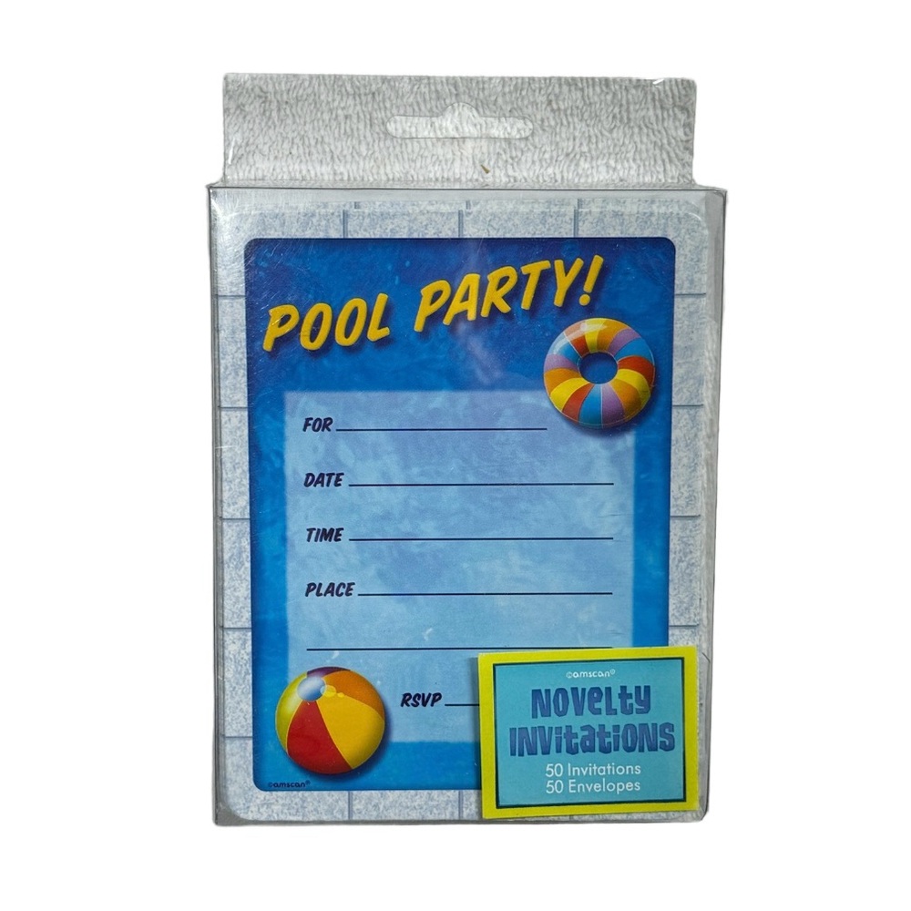 Amscan novelty invitations and envelopes. Set of 50 brand new in package cards!